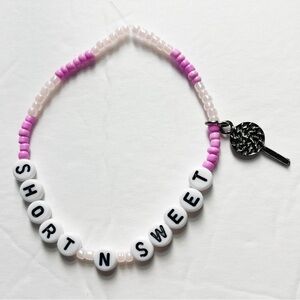 Sabrina Carpenter Short N Sweet Beaded Friendship Bracelet Pink & Silver
